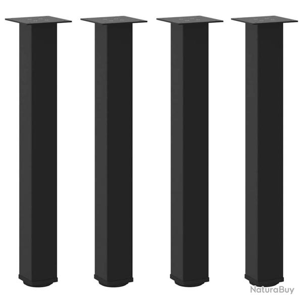 Lot de 4 pieds de table console g�om�triques r�glables 72-74 cm en acier noir 02_0056765