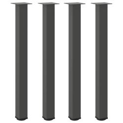 Lot de 4 pieds de table de bar hauteur 90 x 92 cm avec patins r&eacute;glables design moderne en acier ant