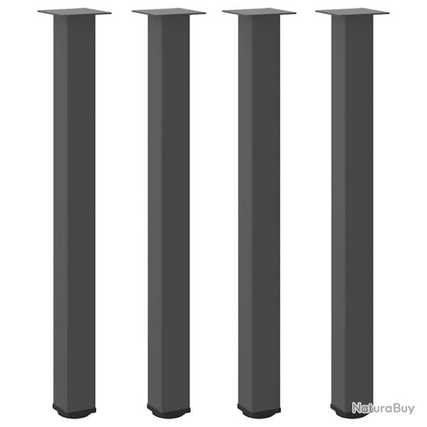 Lot de 4 pieds de table de bar hauteur 90 x 92 cm avec patins r�glables design moderne en acier ant
