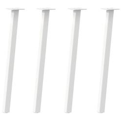 Lot de 4 pieds de table console 72 x 40 x 40 cm robustes &eacute;l&eacute;gants design moderne en acier blanc 02_