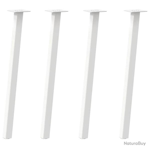 Lot de 4 pieds de table console 72 x 40 x 40 cm robustes �l�gants design moderne en acier blanc 02_