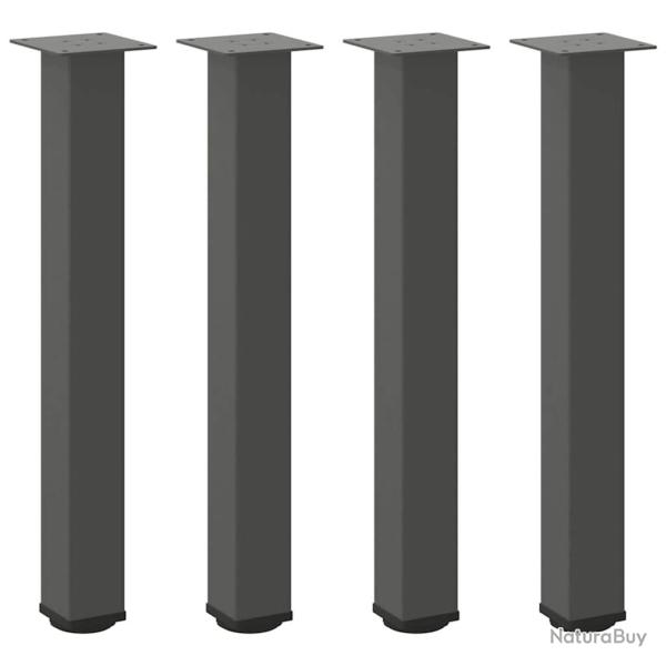 Lot de 4 pieds de table console ajustables 72-74 cm design moderne finition �l�gante en acier anthr