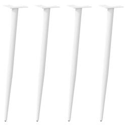 Lot de 4 pieds de table console coniques r&eacute;glables 72 x 73 cm en acier blanc 02_0056814