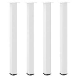 Lot de 4 pieds de table de bar r&eacute;glables 100-102 cm design moderne avec patins en acier thermolaqu&eacute;