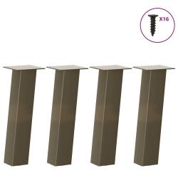 Lot de 4 pieds de table basse pratiques 30 cm en acier thermolaqu&eacute; acier naturel 02_0056796