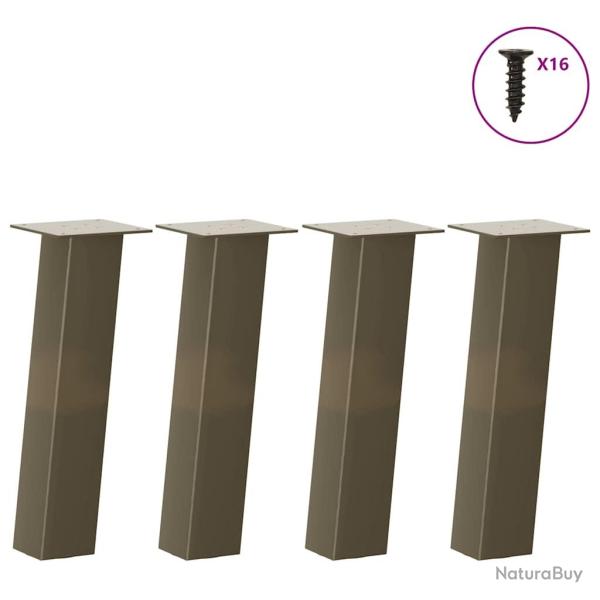 Lot de 4 pieds de table basse pratiques 30 cm en acier thermolaqu� acier naturel 02_0056796