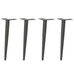 Lot de 4 pieds de table basse coniques 30-31 cm r&eacute;glables modernes design &eacute;pur&eacute; en acier anthracite
