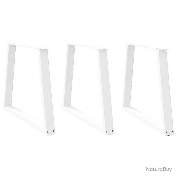 Lot de 3 pieds de table � manger en forme de V 70 x 72-73,3 cm avec patins r�glables moderne en aci