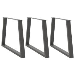 Lot de 3 pieds de table &agrave; manger en forme de V 100 x 72-73 cm stabilit&eacute; renforc&eacute;e design moderne en