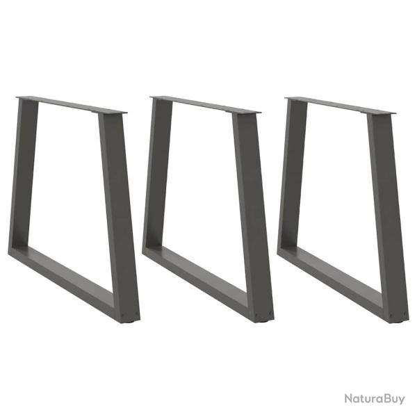 Lot de 3 pieds de table � manger en forme de V 100 x 72-73 cm stabilit� renforc�e design moderne en