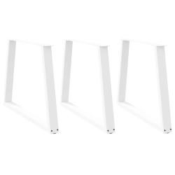 Lot de 3 pieds de table &agrave; manger en V 100 x 72-73,3 cm design moderne avec niveau r&eacute;glable en acier
