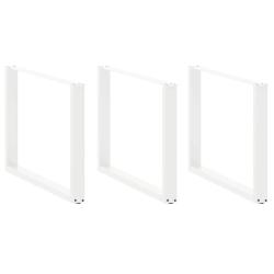 Lot de 3 pieds de table &agrave; manger en U 100 x 72-73 cm avec niveleurs r&eacute;glables design moderne en aci