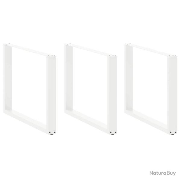 Lot de 3 pieds de table � manger en U 100 x 72-73 cm avec niveleurs r�glables design moderne en aci