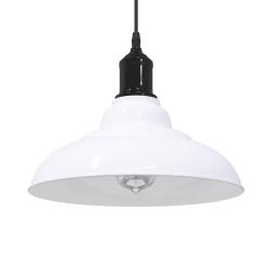 Lampe suspendue vintage r&eacute;glable hauteur 120 x 31 x 31 cm ajustable design &eacute;l&eacute;gant en m&eacute;tal blanc b
