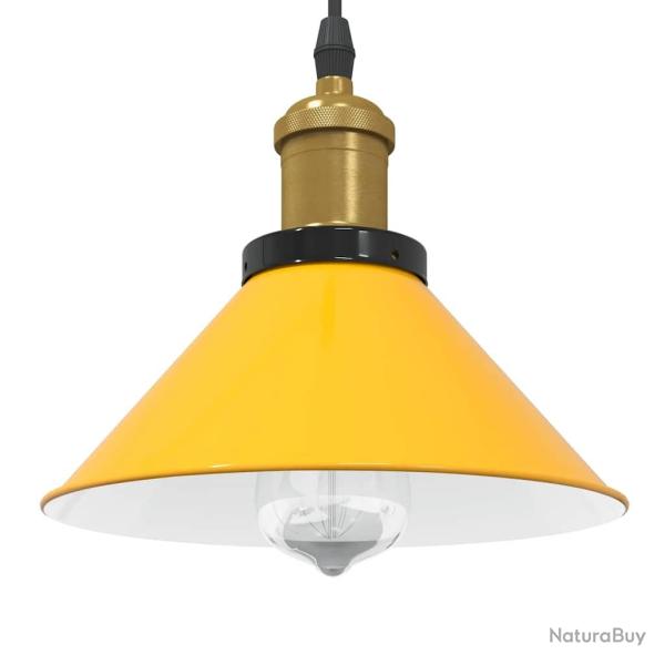 Lampe suspendue vintage r�glable hauteur �22 cm usage cuisine salon 224 cm en m�tal jaune brillant