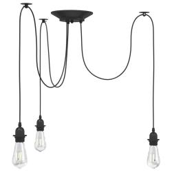 Lampe suspendue vintage r&eacute;glable hauteur 150 x 20 cm 3 porte-lampes design &eacute;l&eacute;gant salle &agrave; manger e