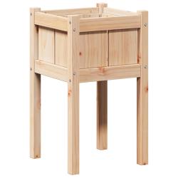 Cache-pot de jardin rectangulaire 40 x 40 x 70 cm durable moderne ext&eacute;rieur en bois marron naturel