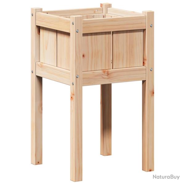 Cache-pot de jardin rectangulaire 40 x 40 x 70 cm durable moderne ext�rieur en bois marron naturel