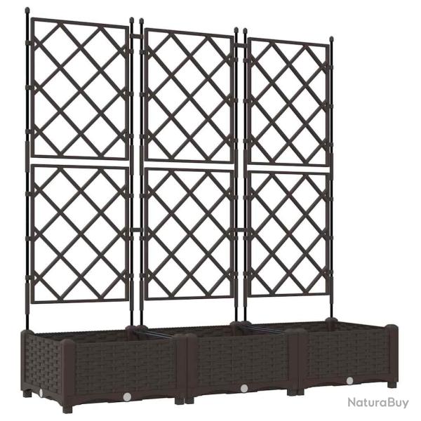 Lot de 3 cache-pots de jardin modernes durables 120 x 40 x 125,5 cm en acier marron 02_0058514