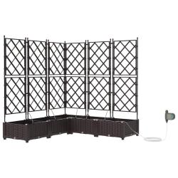 Lot de 5 cache-pots de jardin moderne 120 x 120 x 126 cm pratique durable en acier marron 02_0058530