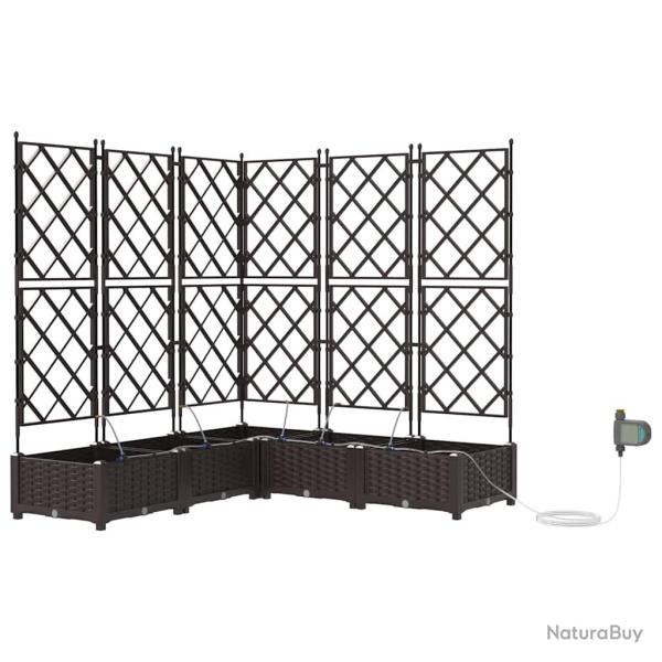 Lot de 5 cache-pots de jardin moderne 120 x 120 x 126 cm pratique durable en acier marron 02_0058530