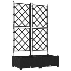 Lot de 2 cache-pots modernes ext&eacute;rieur 80 x 40 x 125,5 cm durable chic en acier noir 02_0058535