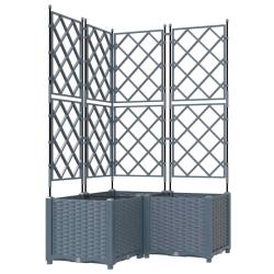 Lot de 3 cache-pots de jardin ext&eacute;rieur moderne 80 x 80 x 143 cm durable minimaliste en acier gris