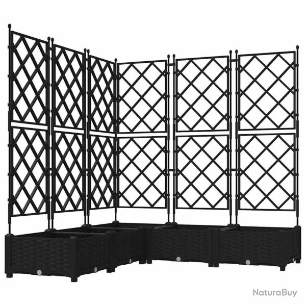 Lot de 5 cache-pots de jardin ext�rieur modernes 120 x 120 x 125,5 cm en acier noir 02_0058540