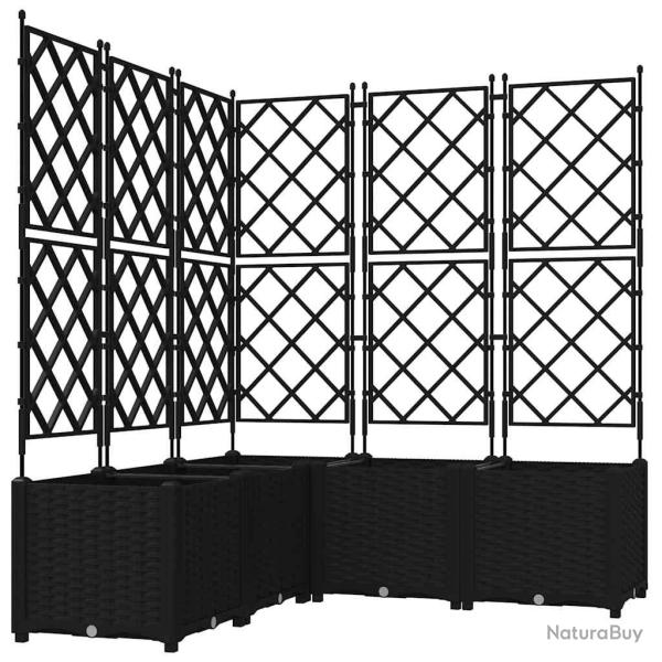 Lot de 5 cache-pots de jardin modernes 120 x 120 x 143 cm utilisation ext�rieure durable en acier n