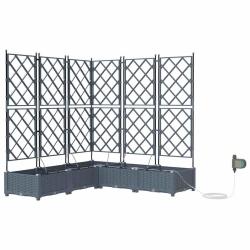 Lot de 5 cache-pots jardin moderne minimaliste ext&eacute;rieur 120 x 120 x 126 cm en acier gris clair 02_