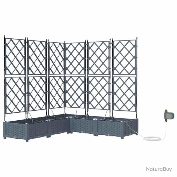 Lot de 5 cache-pots jardin moderne minimaliste ext�rieur 120 x 120 x 126 cm en acier gris clair 02_