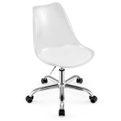 Chaise de bureau transparente 60 x 60 x 78-88 cm assise ergonomique avec r&eacute;glage de hauteur chic en