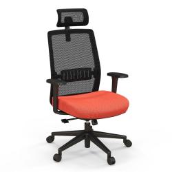 Chaise de bureau ergonomique r&eacute;glable en hauteur 60 x 65 x 116-126 cm avec support lombaire et appu