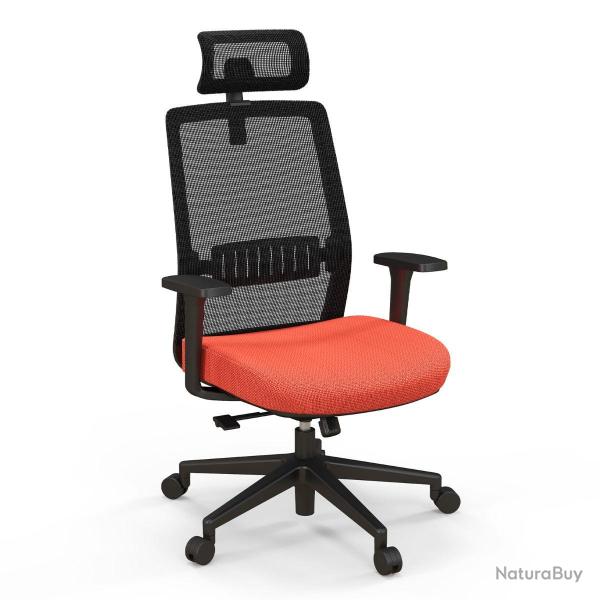 Chaise de bureau ergonomique r�glable en hauteur 60 x 65 x 116-126 cm avec support lombaire et appu