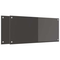 Lot de 2 cr&eacute;dences de cuisine design moderne 90 x 40 cm durables et thermor&eacute;sistantes en verre trem