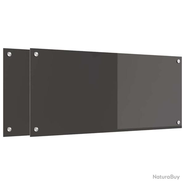 Lot de 2 cr�dences de cuisine design moderne 90 x 40 cm durables et thermor�sistantes en verre trem