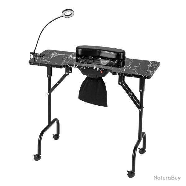 Table de manucure pliable 90 x 40 x 77 cm avec collecteur de poussi�re �lectrique et lampe led desi