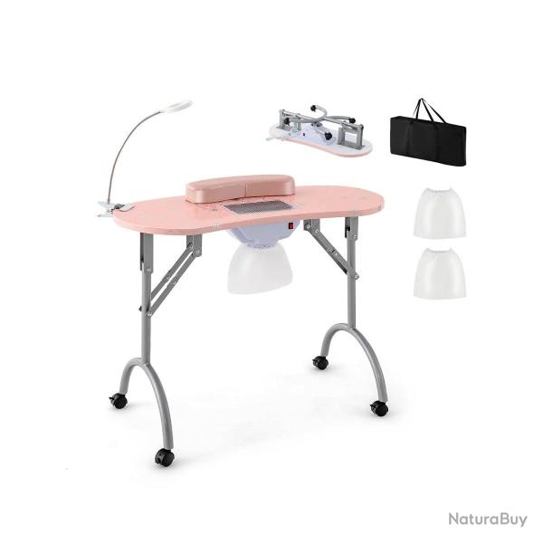 Table de manucure pliante avec collecteur de poussi�re 90 x 43 x 73 cm portable design ergonomique