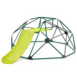 D&ocirc;me d'escalade avec toboggan 241,5 x 183 x 91,5 cm pour 3 enfants ambiance dehors et dedans en m&eacute;t
