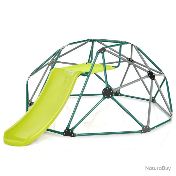D�me d'escalade avec toboggan 241,5 x 183 x 91,5 cm pour 3 enfants ambiance dehors et dedans en m�t