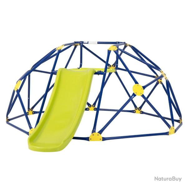 Toboggan avec d�me d'escalade pour enfants 241,5 x 183 x 91,5 cm s�curitaire et r�sistant en m�tal