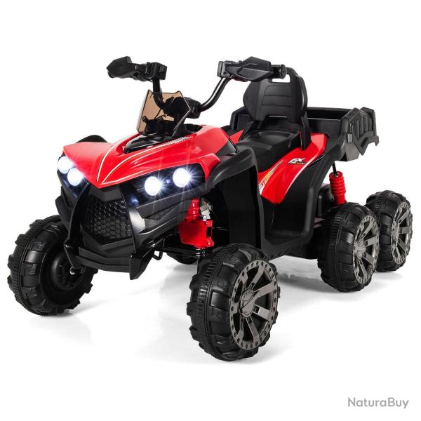 V�hicule �lectrique enfants tout terrain 129 x 69 x 72 cm vitesse 3-6 km/h 6 roues design rouge en