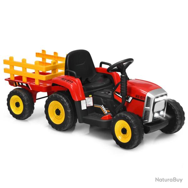 Tracteur �lectrique enfants avec remorque 135 x 51 x 53 cm 3 vitesses s�curit� accrue ambiance ludi