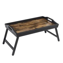 Table de lit avec pieds en bambou r&eacute;glables support pour ordinateur portable plateau snack petit-d&eacute;