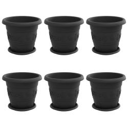 Lot de 6 pots de plantes cylindriques modernes 26 x 26 x 21.5 cm int&eacute;rieur ext&eacute;rieur en plastique n