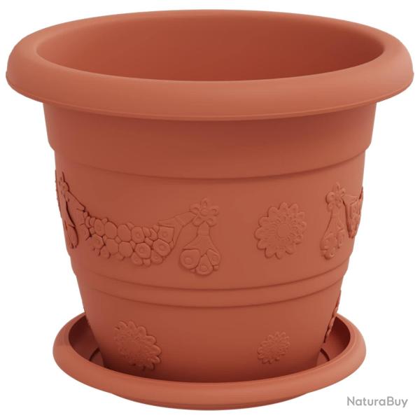 Lot de 24 pots de plantes cylindriques modernes int�rieur ext�rieur 26 x 21.5 cm en plastique rouge