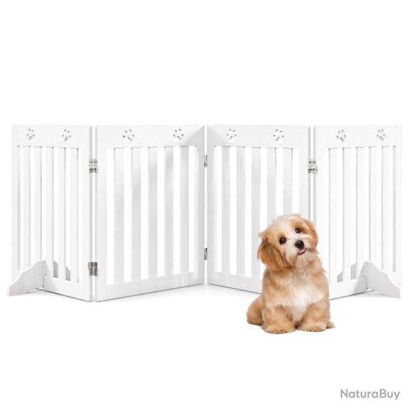 Barri�re de s�curit� en bois extensible pour chien 203 x 60 x 1,5 cm pliable pratique design modern