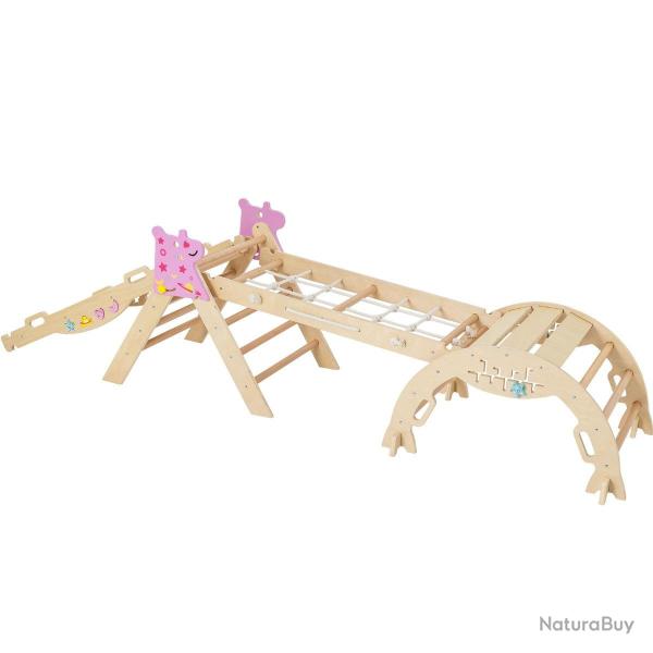 Ensemble d'escalade pliable 281 x 91 x 58 cm 8 activit�s s�curis�es moderne en bois naturel 20_0018