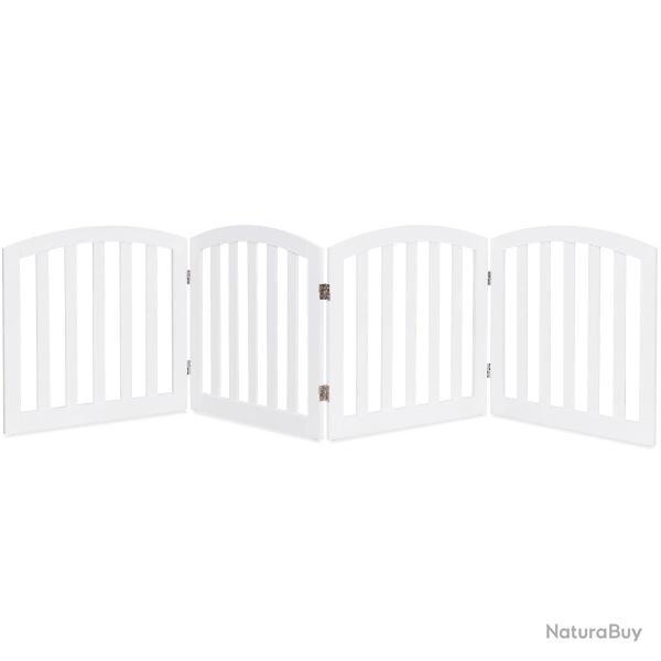 Lot de 4 barri�res de s�curit� pliables pour chiens 246 x 61 cm protection animaux en MDF blanc 20_
