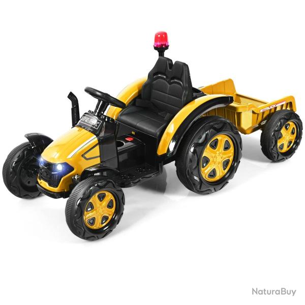 Tracteur �lectrique avec remorque 151 x 68 x 70 cm s�curit� garantie et lecteur MP3 design moderne